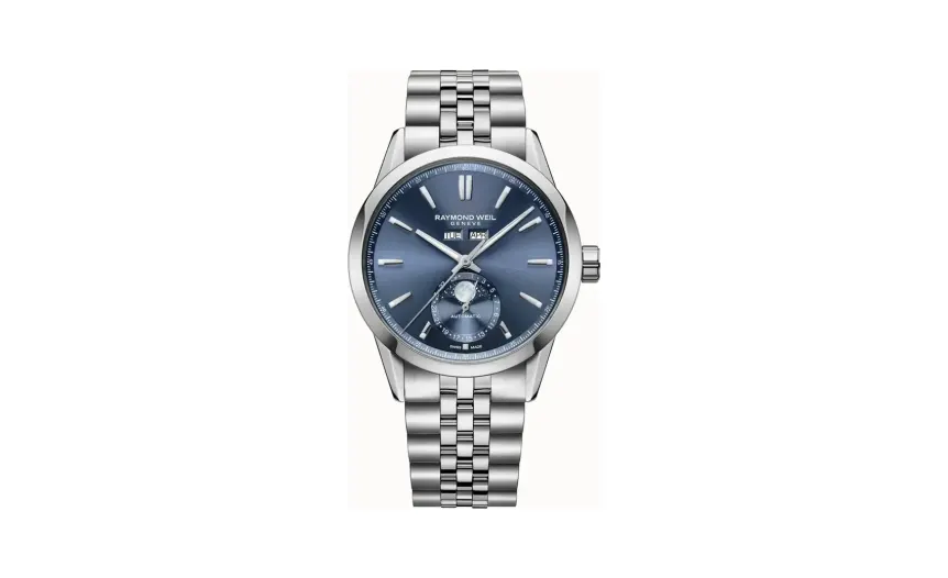 Raymond Weil Freelancer Automatic Complete Calendar Blue Sunray Dial Watch, 40 mm