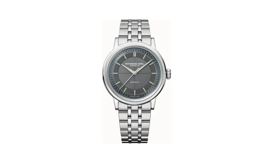 Raymond Weil Millesime Automatic Central Seconds Anthracite Sector Dial Watch, 39 mm