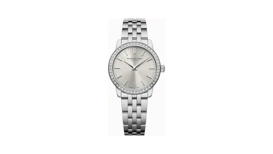 Raymond Weil Toccata Ladies Classic Diamond Stainless Steel Old Silver Dial Quartz Watch, 24 mm
