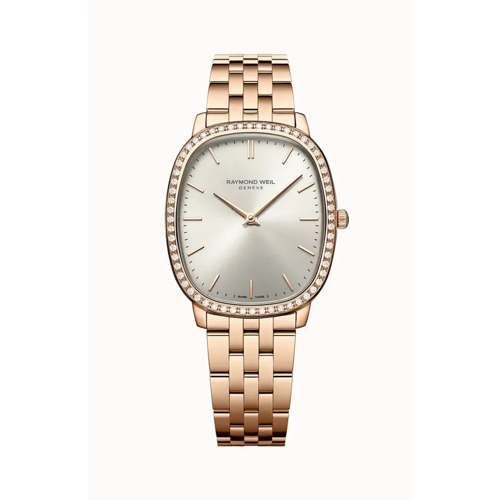 Raymond Weil Toccata Heritage Old Silver Dial Quartz Diamonds Bracelet Watch, 31 x 36 mm
