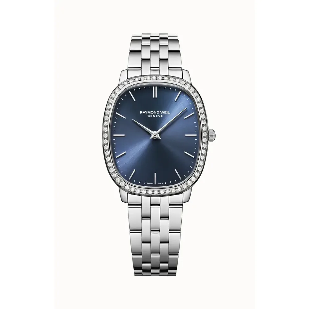 Raymond Weil Toccata Heritage Blue Dial Quartz Diamonds Bracelet Watch, 31 x 36 mm