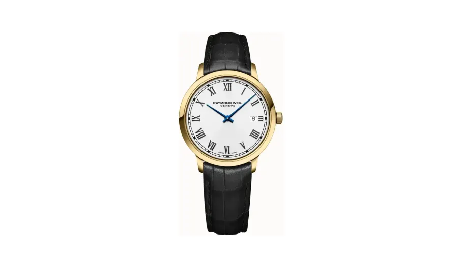 Raymond Weil Toccata Men's Classic Gold PVD Leather Quartz Watch, 39 mm