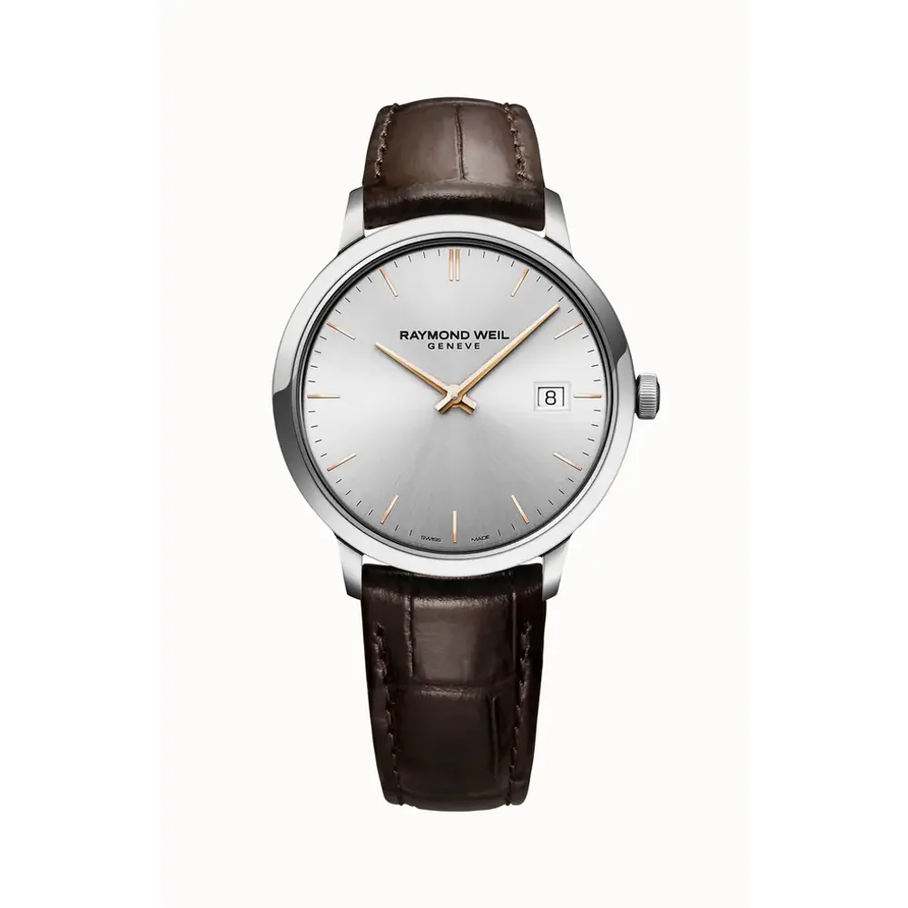 Raymond Weil Toccata Men's Classic Brown Leather Strap Quartz Watch, 39mm