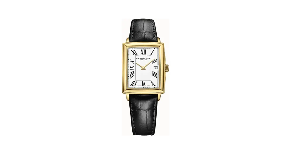 Raymond Weil Toccata Ladies Gold Quartz Leather Watch, 22 x 28 mm