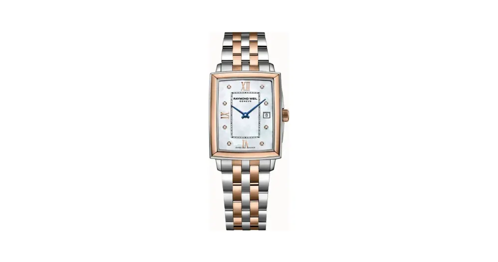 Raymond Weil Toccata Ladies Two-tone Rose Gold Quartz Watch, 22 x 28 mm