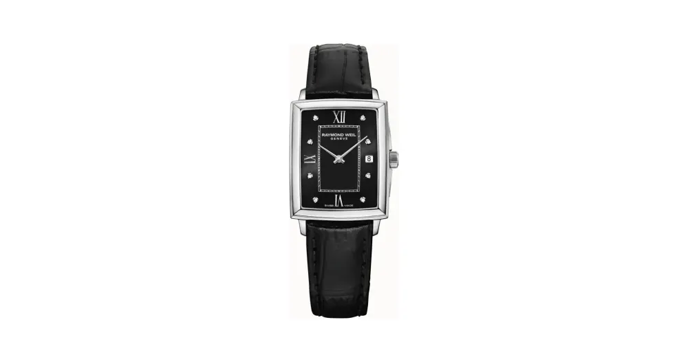Raymond Weil Toccata Ladies Black Dial Diamond Quartz Watch, 22 x 28 mm