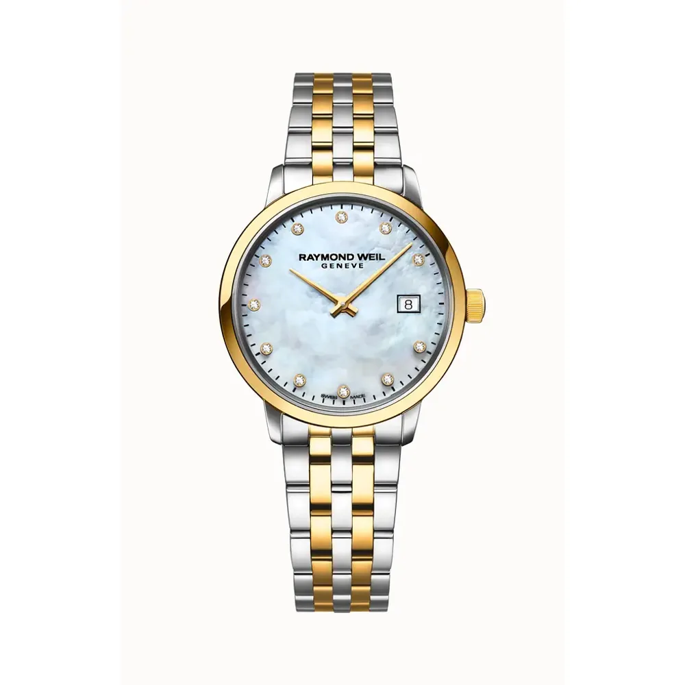 Raymond Weil Toccata Ladies Quartz Two-tone Gold 11 Diamond Watch, 29 mm