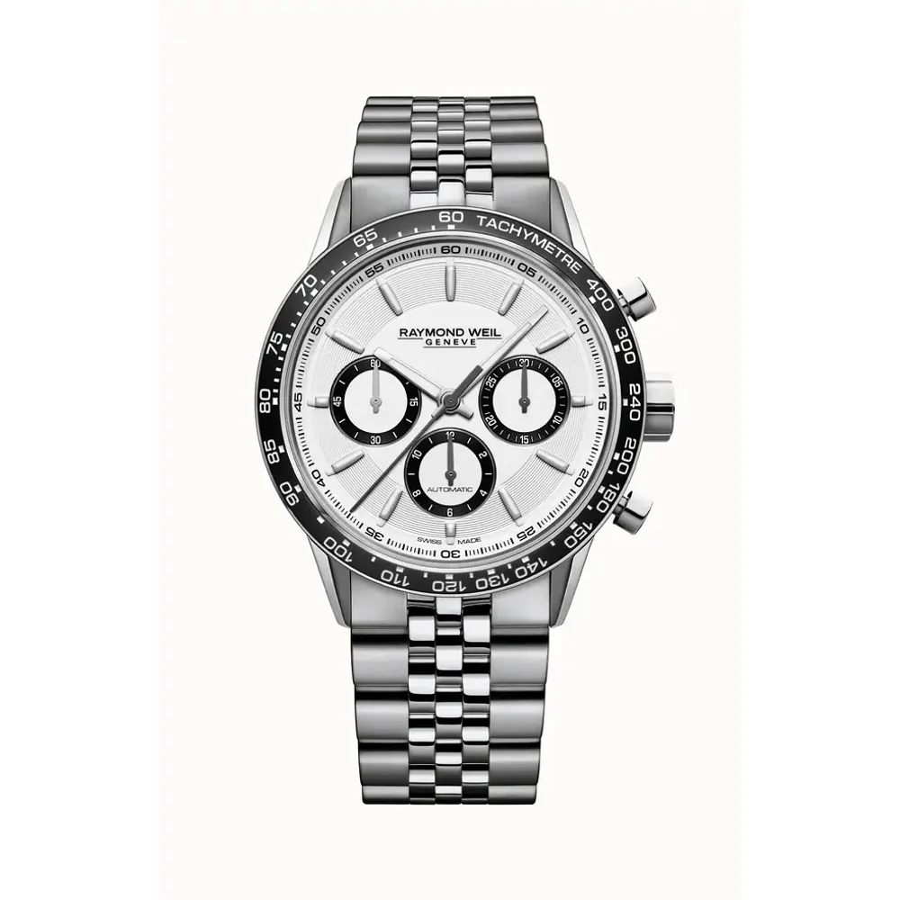 Raymond Weil Freelancer Men's Automatic Chronograph Bracelet Watch, 43 mm, 43 mm, white dial