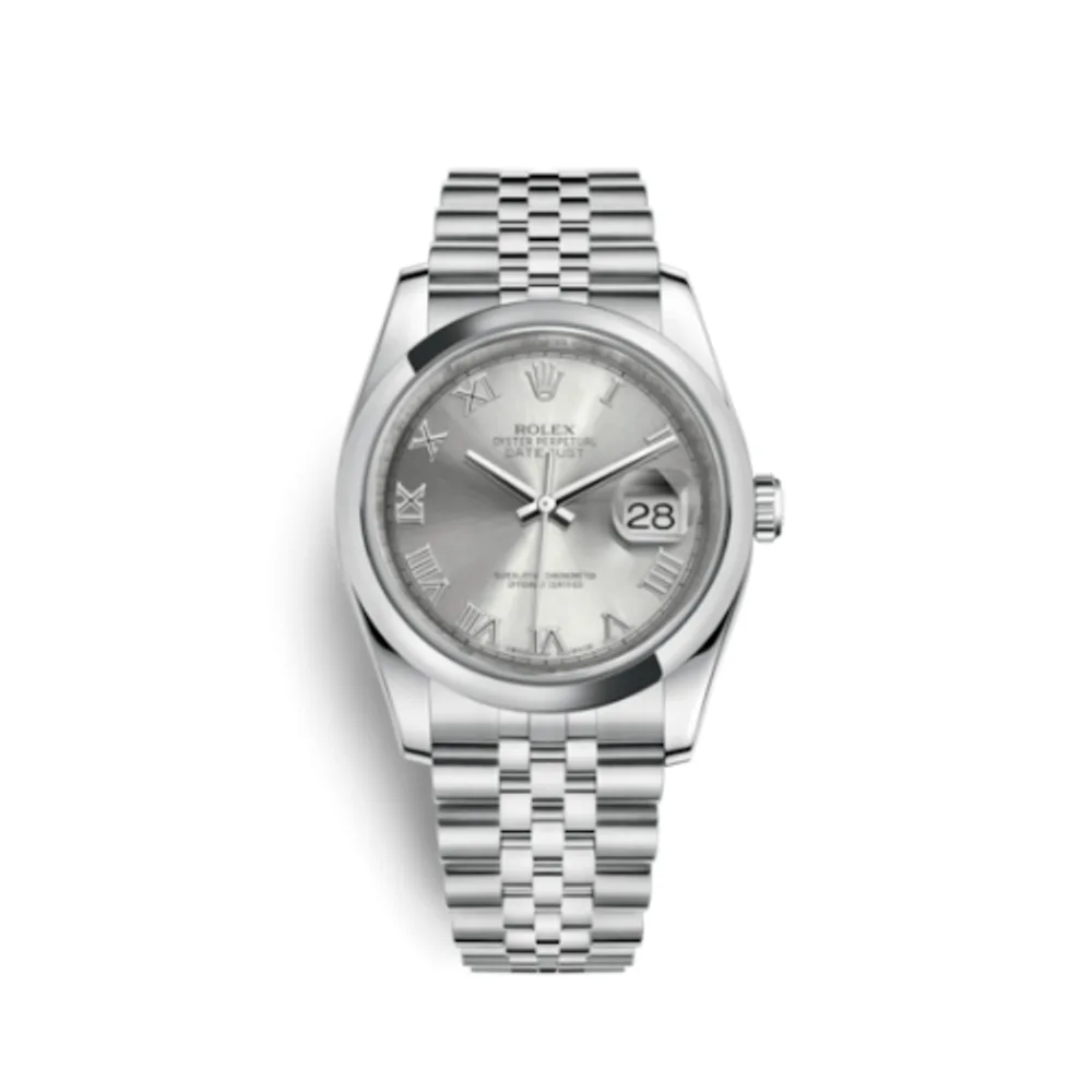 Rolex Datejust 36 Stainless Steel Domed / Jubilee / Rhodium Roman
