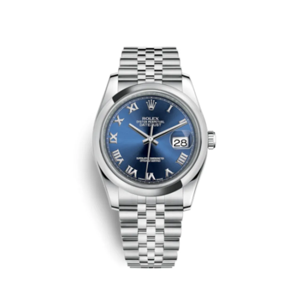 Rolex Datejust 36 Stainless Steel Domed / Jubilee / Blue Roman