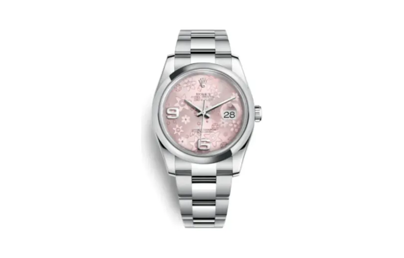 Rolex Datejust 36 Stainless Steel Domed / Oyster / Pink Floral