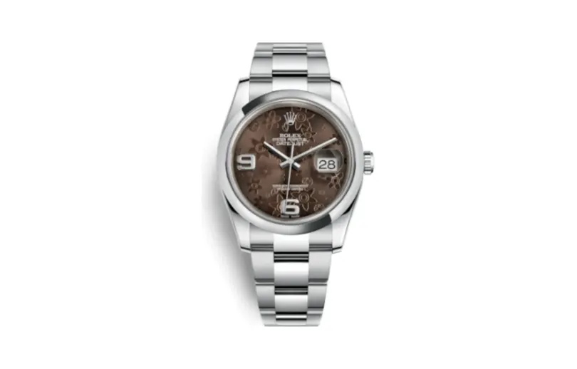 Rolex Datejust 36 Stainless Steel Domed / Oyster / Chocolate Floral