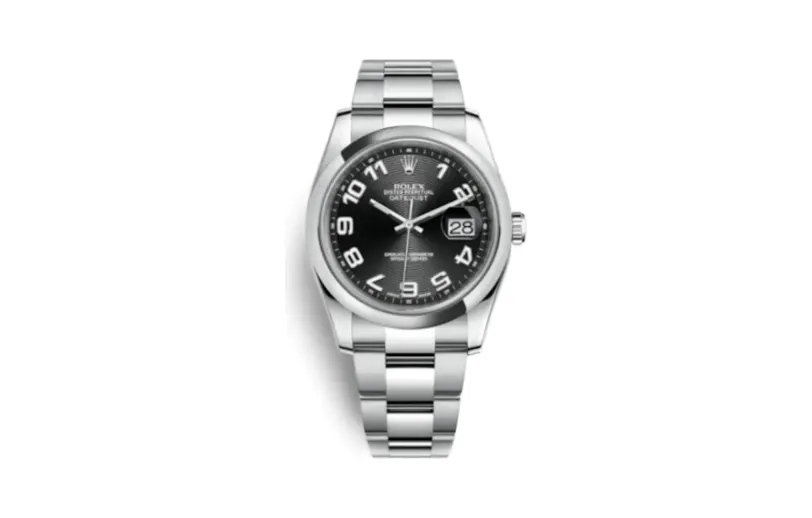 Rolex Datejust 36 Stainless Steel Domed / Oyster / Black Arabic