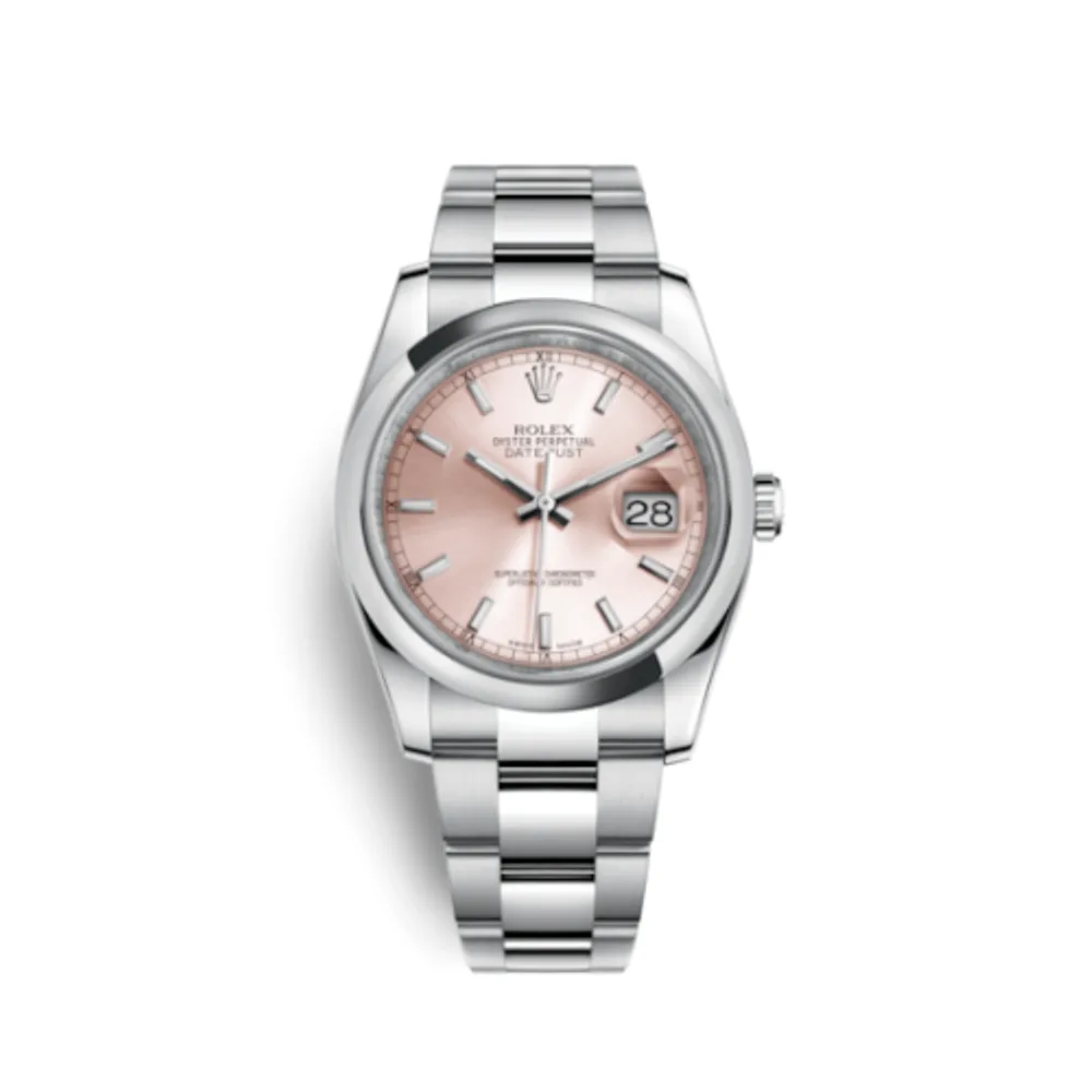Rolex Datejust 36 Stainless Steel Domed / Oyster / Pink