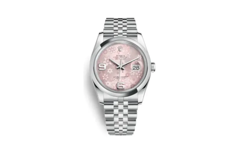 Rolex Datejust 36 Stainless Steel Domed / Jubilee / Pink Floral