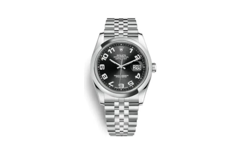 Rolex Datejust 36 Stainless Steel Domed / Jubilee / Black Arabic