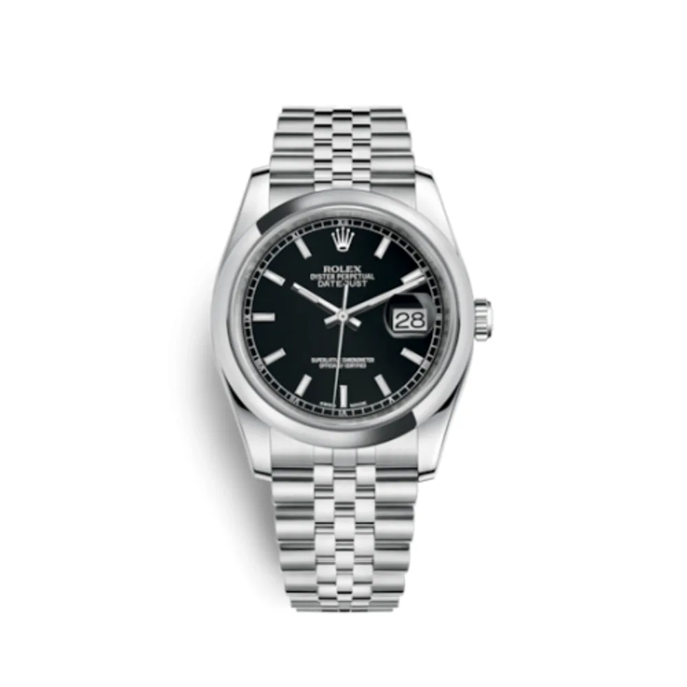 Rolex Datejust 36 Stainless Steel Domed / Jubilee / Black