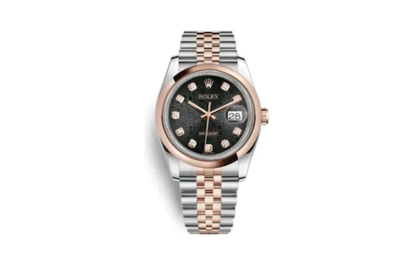 Rolex Datejust 36 Rolesor Everose Domed / Jubilee / Black Computer
