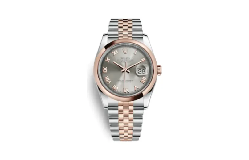 Rolex Datejust 36 Rolesor Everose Domed / Oyster / Steel Roman