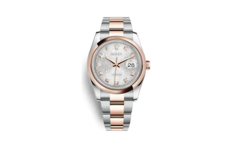 Rolex Datejust 36 Rolesor Everose Domed / Oyster / Silver Computer