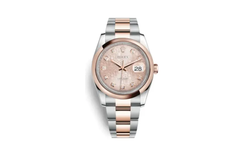 Rolex Datejust 36 Rolesor Everose Domed / Oyster / Pink Computer Diamonds