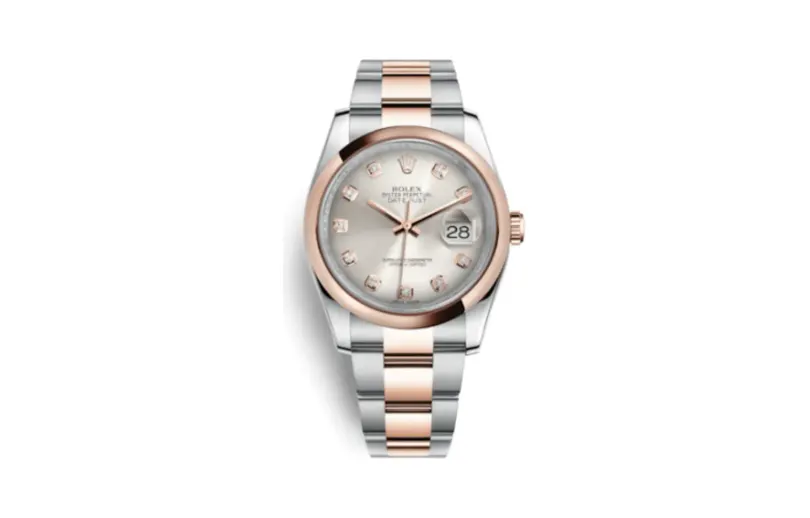 Rolex Datejust 36 Rolesor Everose Domed / Oyster / Silver Diamond