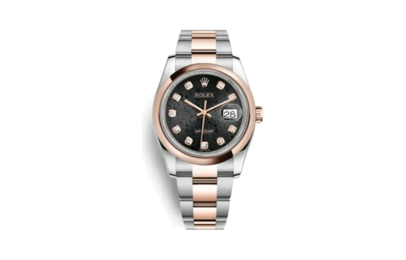 Rolex Datejust 36 Rolesor Everose Domed / Oyster / Black Computer