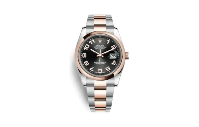 Rolex Datejust 36 Rolesor Everose Domed / Oyster / Black Arabic