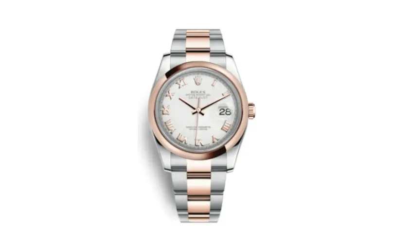 Rolex Datejust 36 Rolesor Everose Domed / Oyster / Ivory Roman