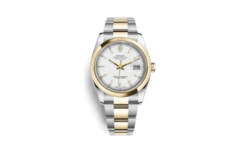 Rolex Datejust 36 Rolesor Yellow Domed / Oyster / White