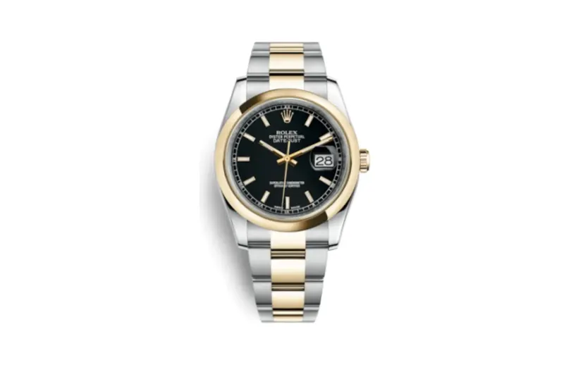 Rolex Datejust 36 Rolesor Yellow Domed / Oyster / Black