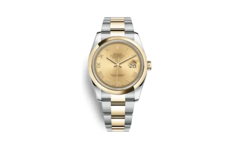 Rolex Datejust 36 Rolesor Yellow Domed / Oyster / Champagne Roman