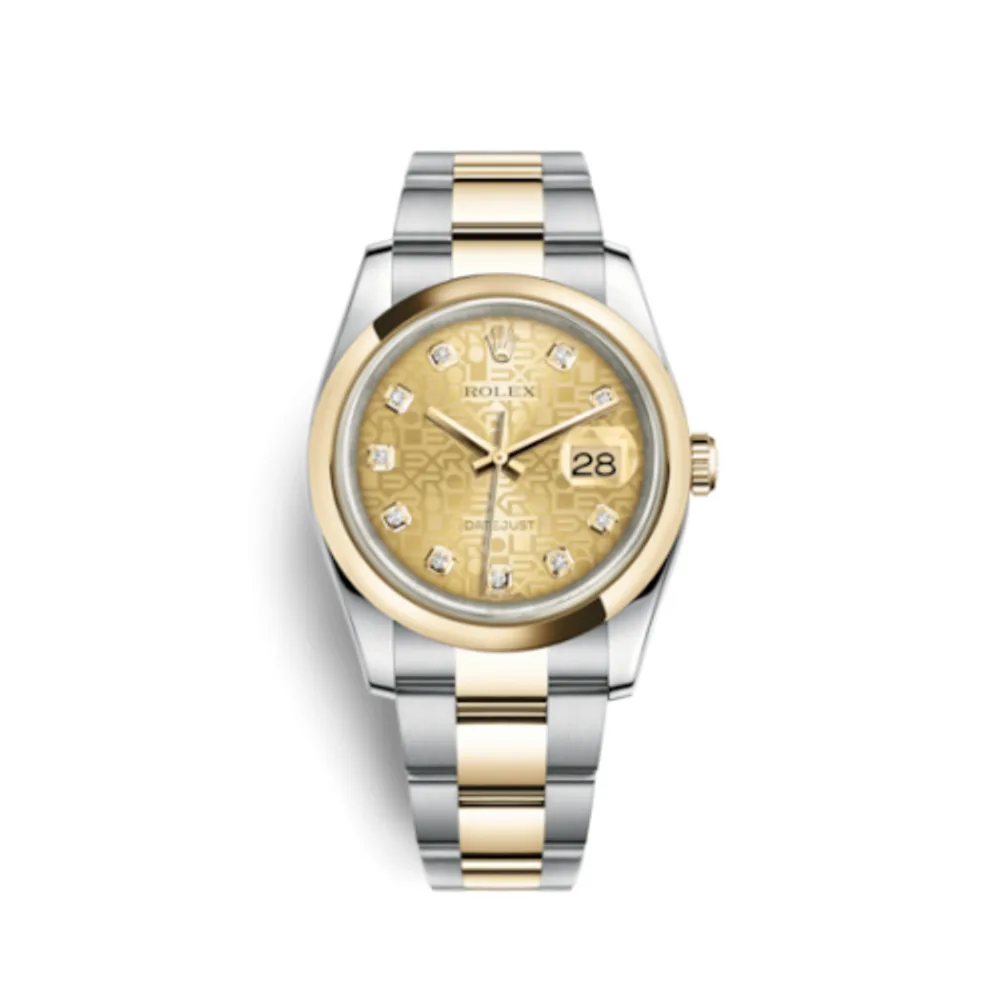 Rolex Datejust 36 Rolesor Yellow Domed / Oyster / Champagne Computer