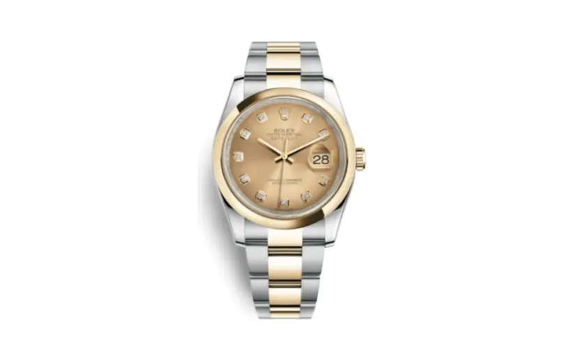Rolex Datejust 36 Rolesor Yellow Domed / Oyster / Champagne Diamonds