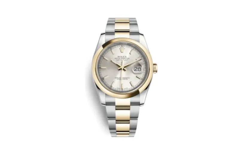 Rolex Datejust 36 Rolesor Yellow Domed / Oyster / Silver