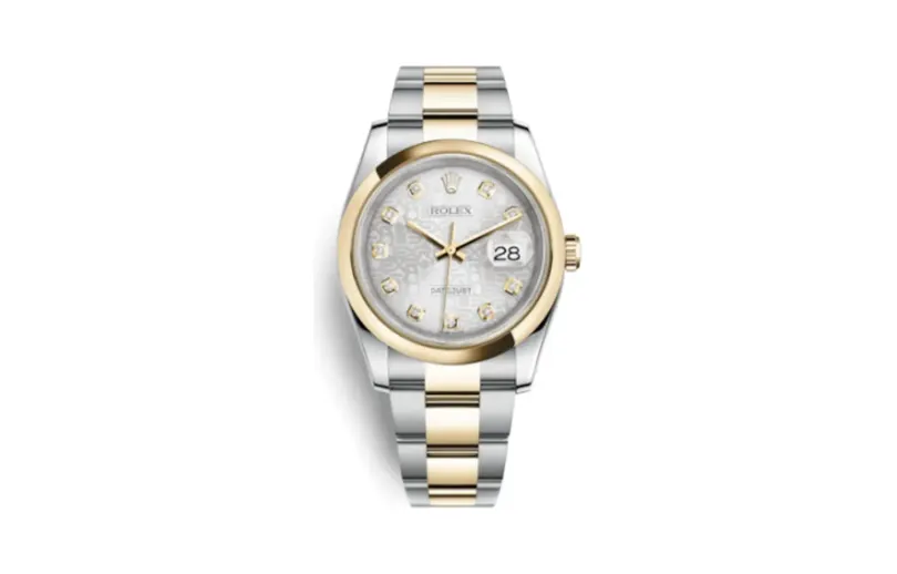 Rolex Datejust 36 Rolesor Yellow Domed / Oyster / Silver Computer