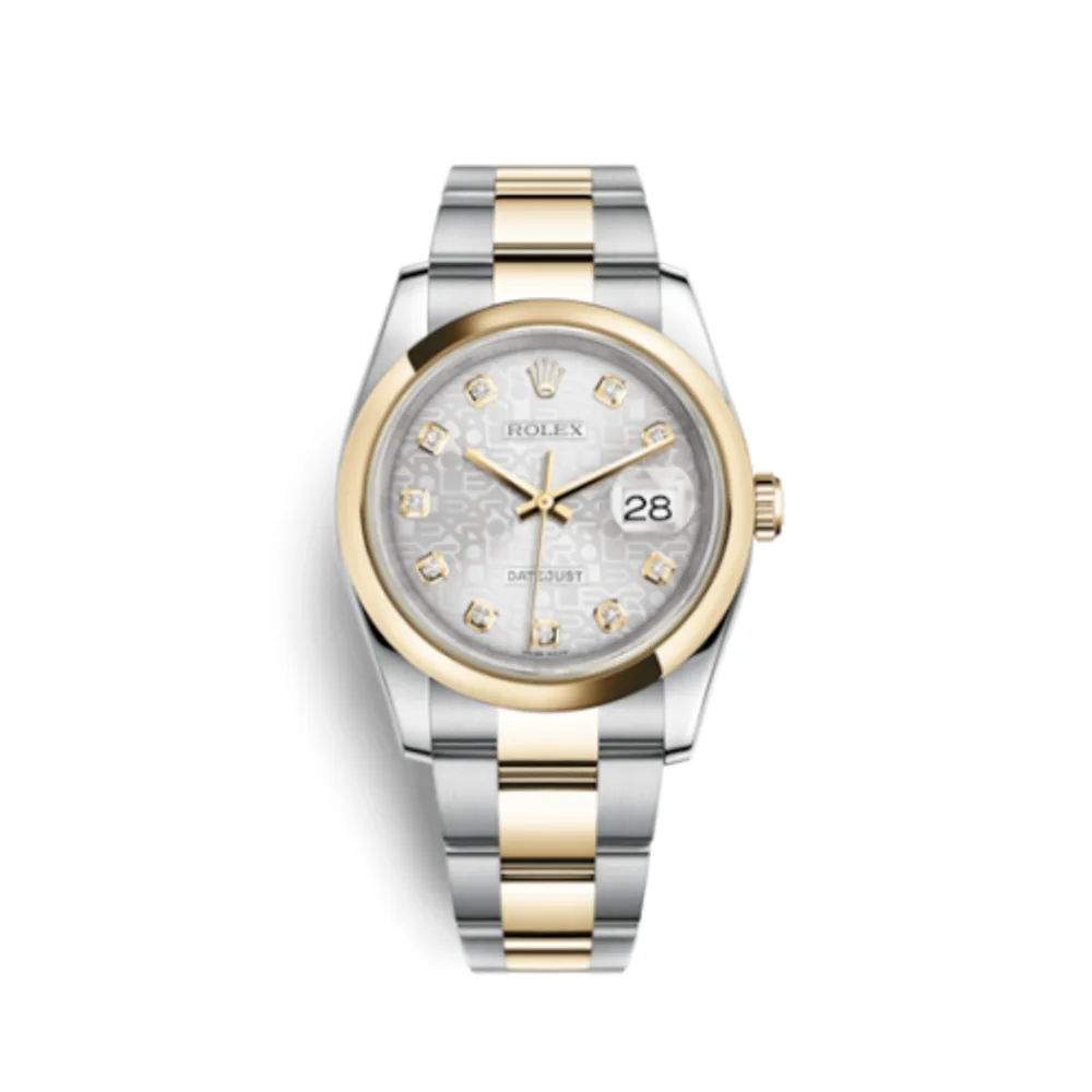 Rolex Datejust 36 Rolesor Yellow Domed / Oyster / Silver Computer