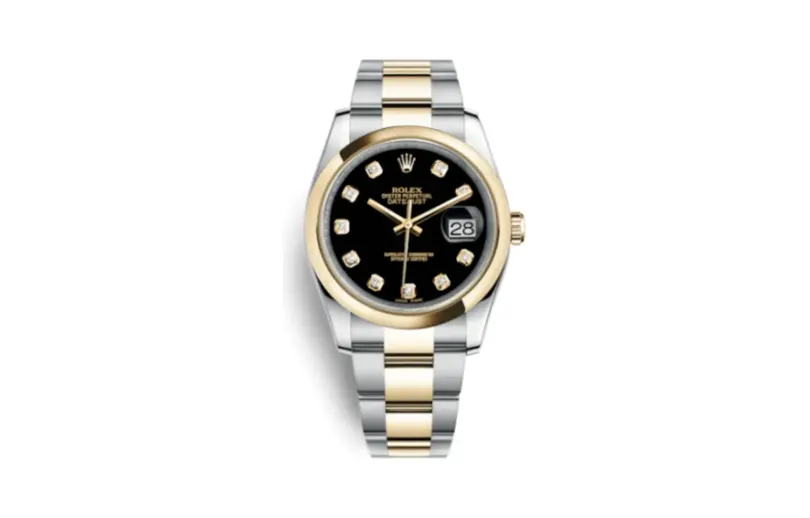 Rolex Datejust 36 Rolesor Yellow Domed / Oyster / Black Diamond
