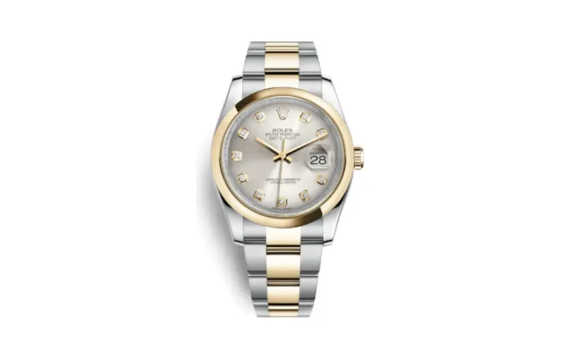 Rolex Datejust 36 Rolesor Yellow Domed / Oyster / Silver Diamond