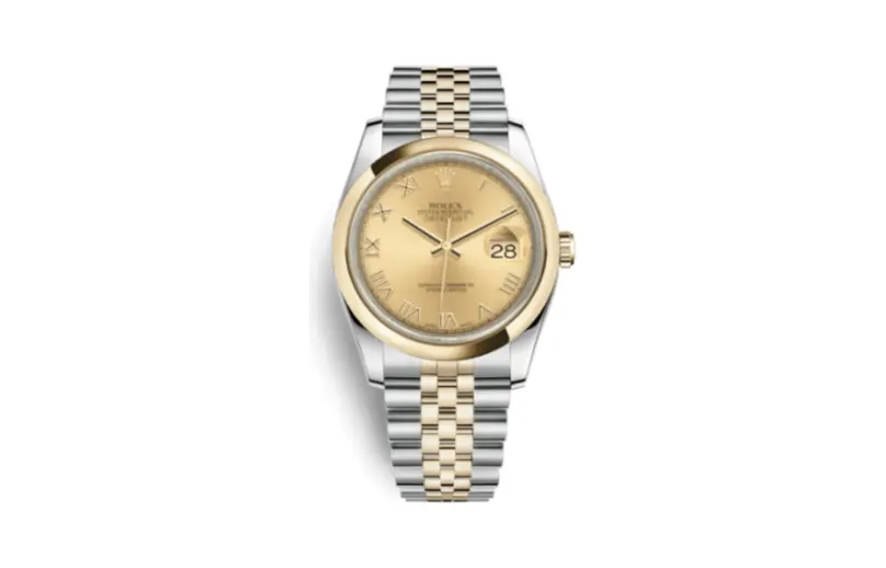 Rolex Datejust 36 Rolesor Yellow Domed / Jubilee / Champagne Roman