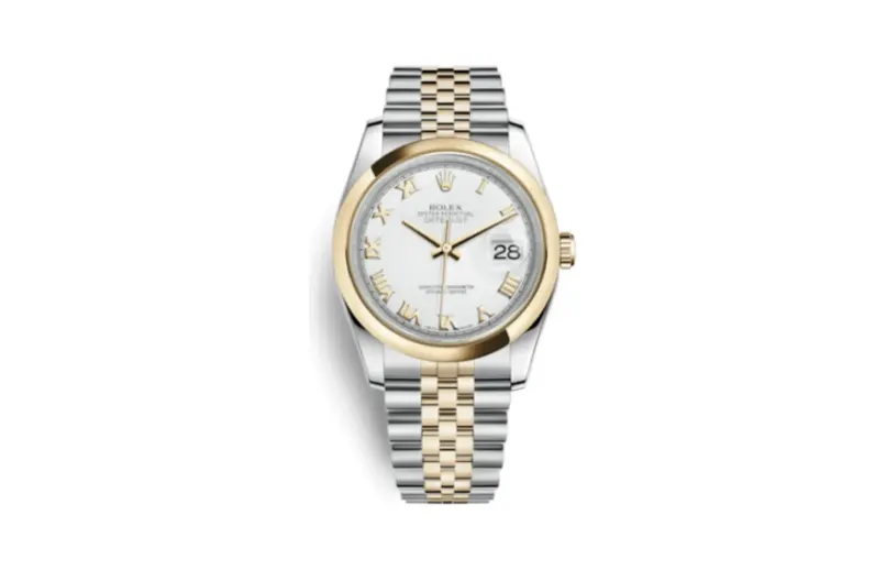 Rolex Datejust 36 Rolesor Yellow Domed / Jubilee / White Roman
