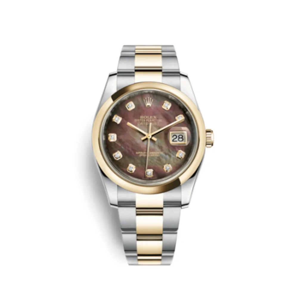 Rolex Datejust 36 Rolesor Yellow Domed / Oyster / Brown MOP