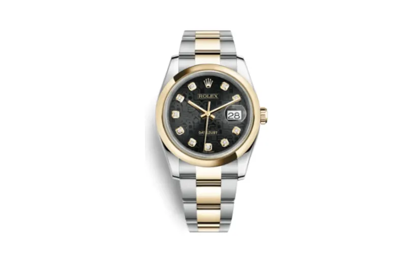 Rolex Datejust 36 Rolesor Yellow Domed / Oyster / Black Computer