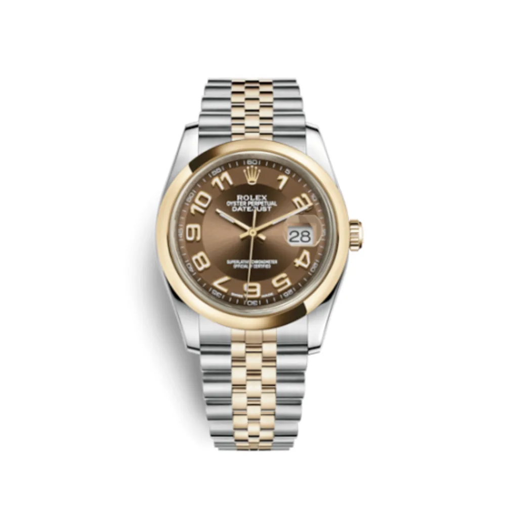 Rolex Datejust 36 Rolesor Yellow Domed / Jubilee / Bronze Arabic
