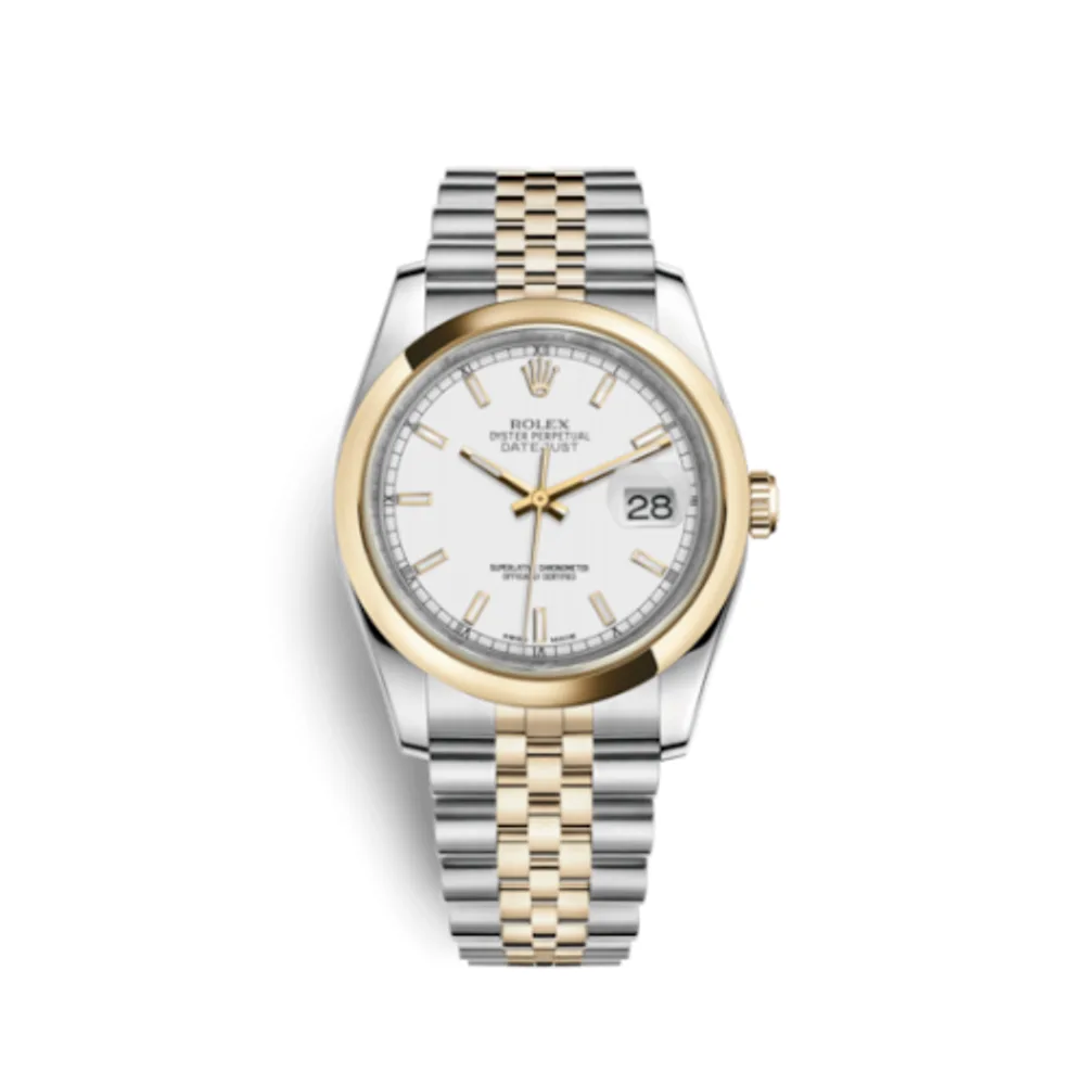 Rolex Datejust 36 Rolesor Yellow Domed / Jubilee / White