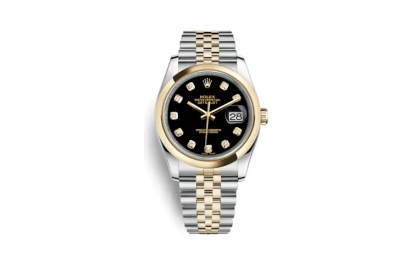 Rolex Datejust 36 Rolesor Yellow Domed / Jubilee / Black Diamond