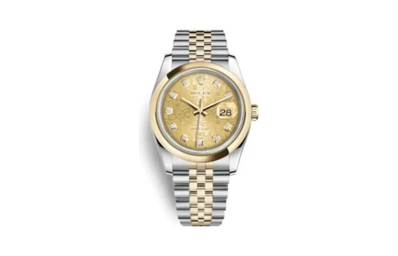 Rolex Datejust 36 Rolesor Yellow Domed / Jubilee / Champagne Computer