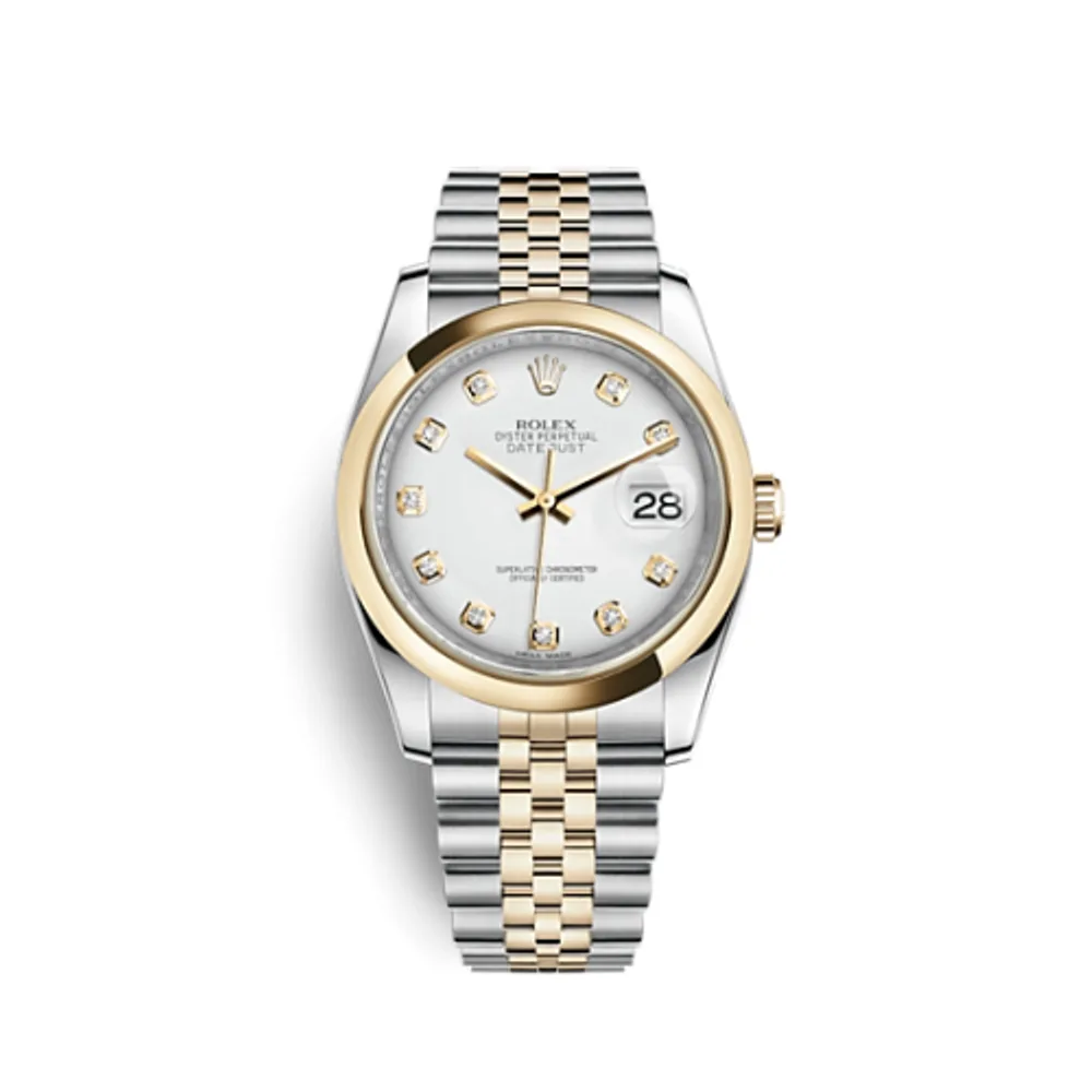 Rolex Datejust 36 Rolesor Yellow Domed / Jubilee / White Diamond