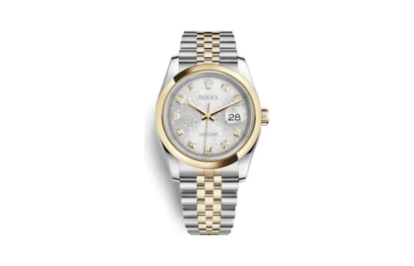 Rolex Datejust 36 Rolesor Yellow Domed / Jubilee / Silver Computer