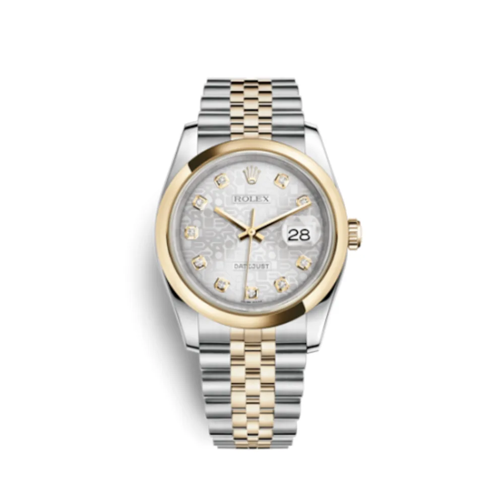 Rolex Datejust 36 Rolesor Yellow Domed / Jubilee / Silver Computer